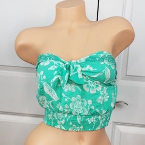Hollister | Mint Floral Tube Top w/ Bow